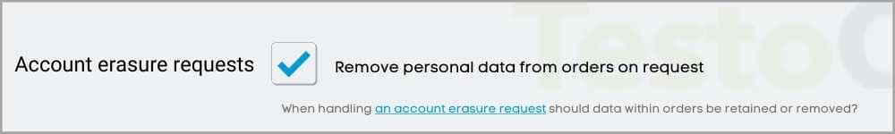 Account erasure requests testochecker