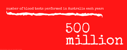 500 million blood tests performed in Australia each year